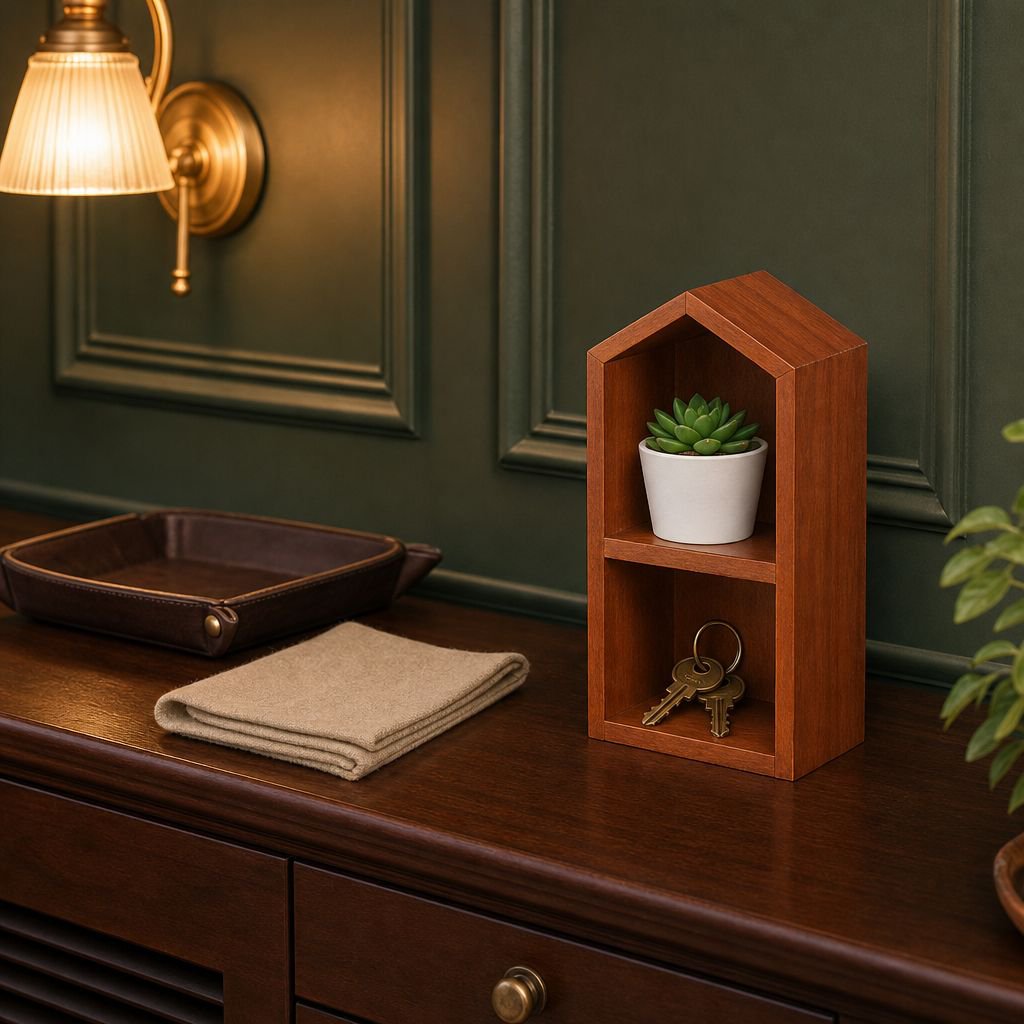 Desktop Solid Wood Multipurpose Retro Display Shelf for Lipstick Perfume Dolls Decoration