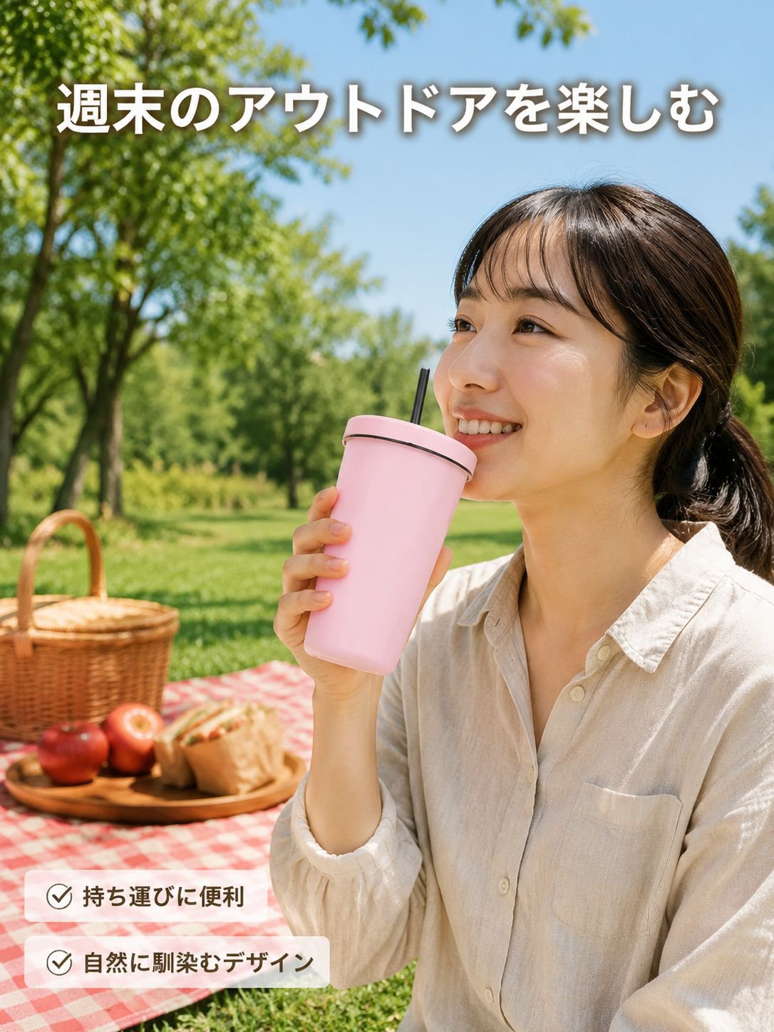 アウトドア用携帯断熱マグカップ