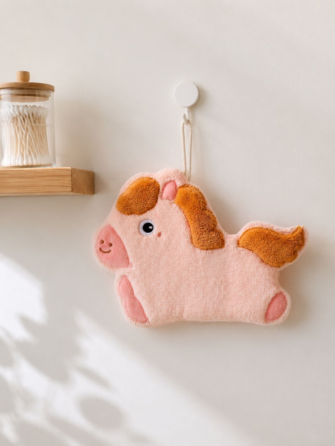 Fun and playful horse hand towel for nursery