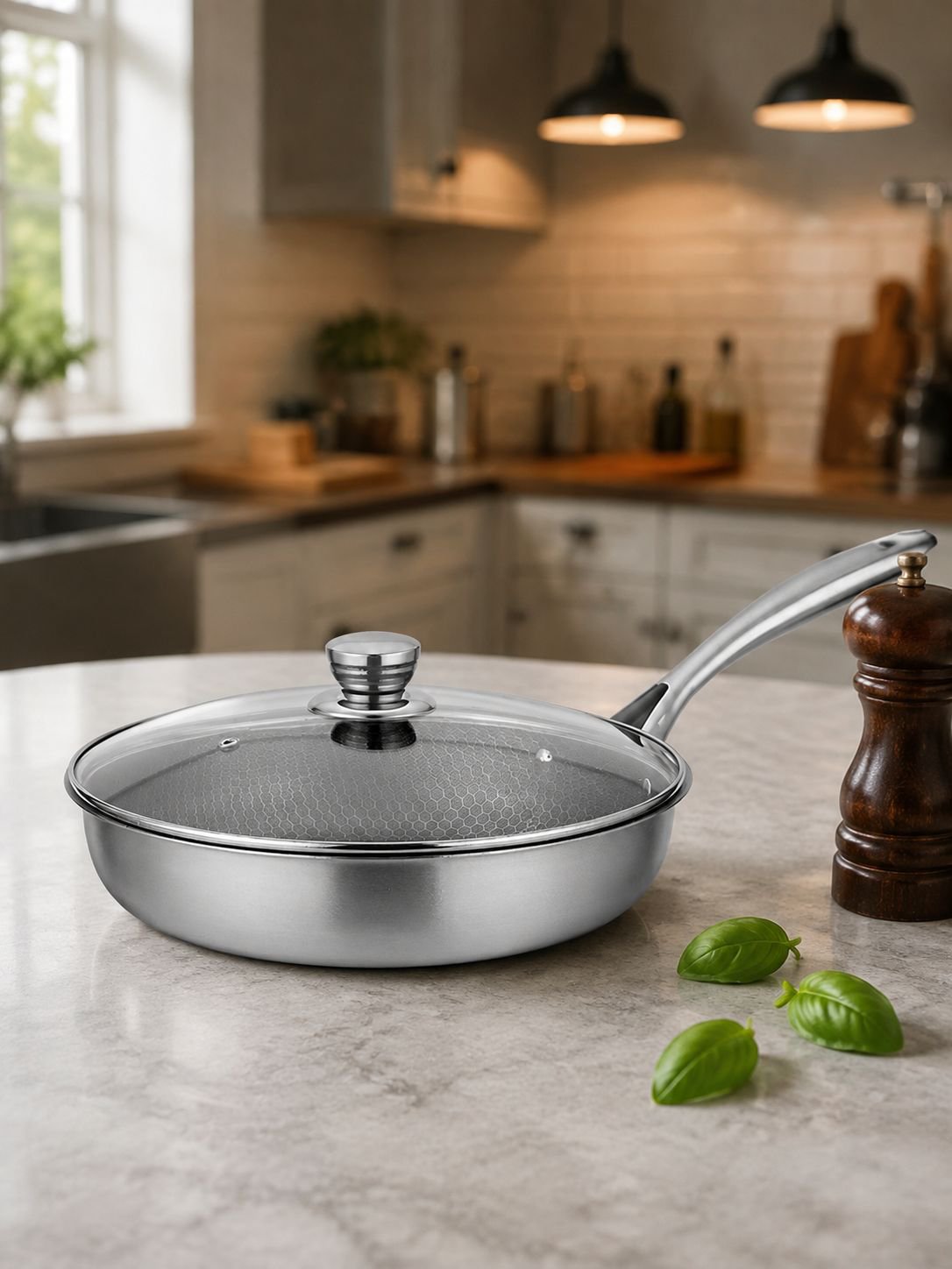 Sartén de acero inoxidable saludable para cocinar