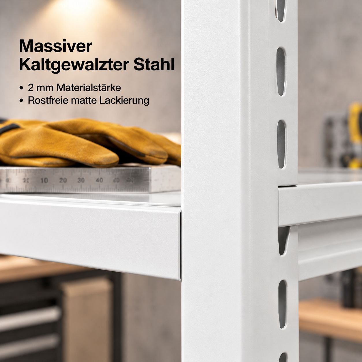 Metallregal mit mehreren Ablagen für Haushalt und Lagerraum