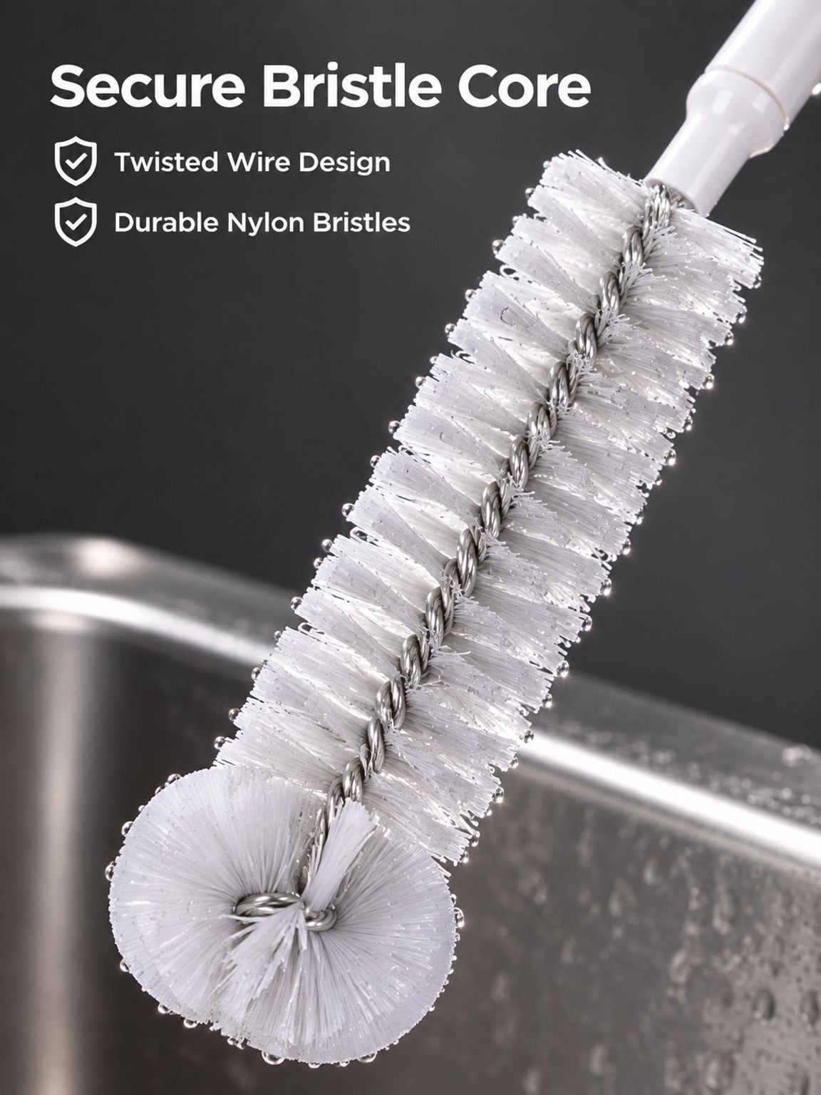 Telescopic portable cup cleaning brush