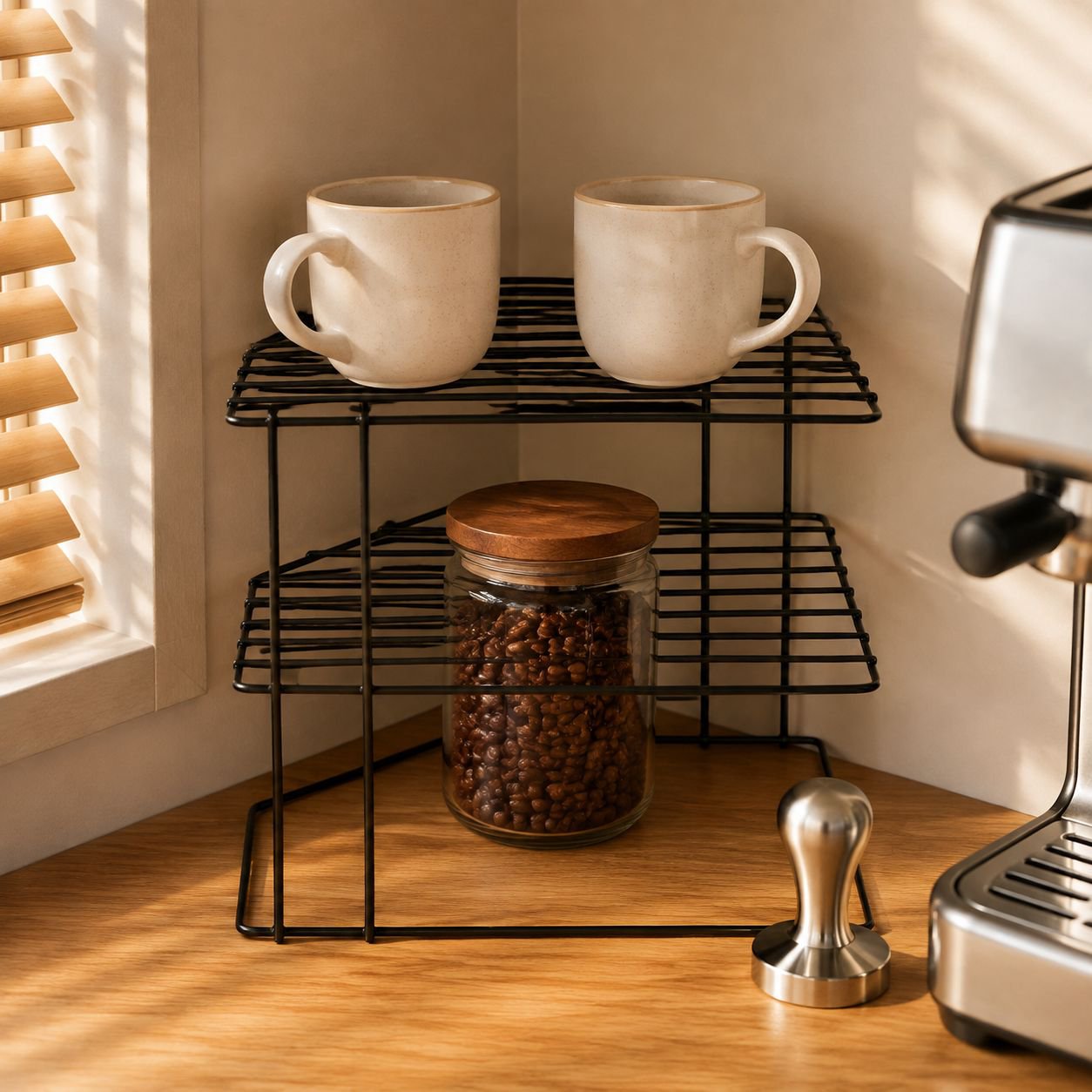 Household Iron Fan-shaped Corner Storage Rack Multifunctional Desktop Organizer