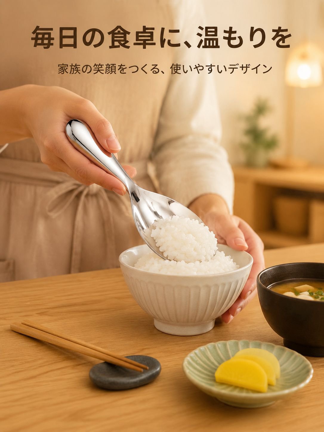 大きめの焦げ付き防止ご飯用ヘラ