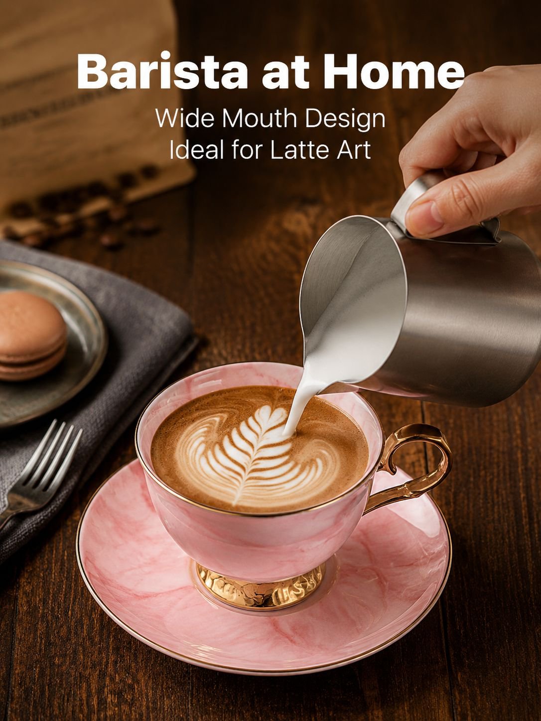 Luxury Marble Style Ceramic Coffee Mug Set