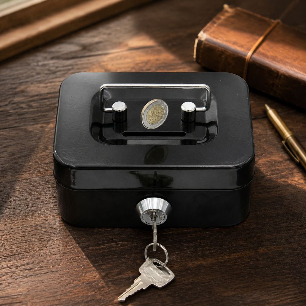 Caja de monedas con candado de combinación