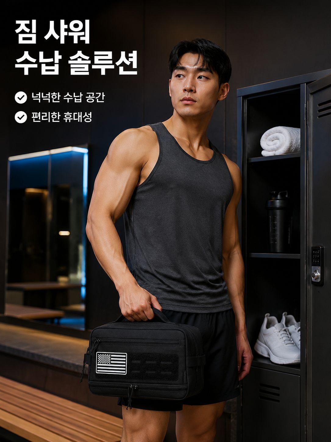다기능 건습 분리 수납 파우치