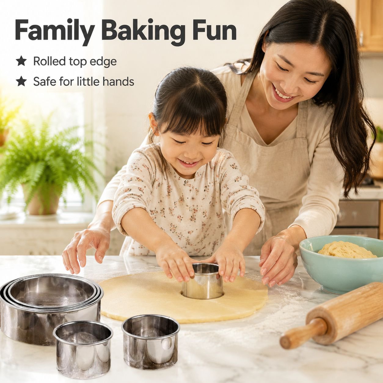12-Piece Round Stainless Steel Cookie Cutter and Mousse Ring Cake Mold Set