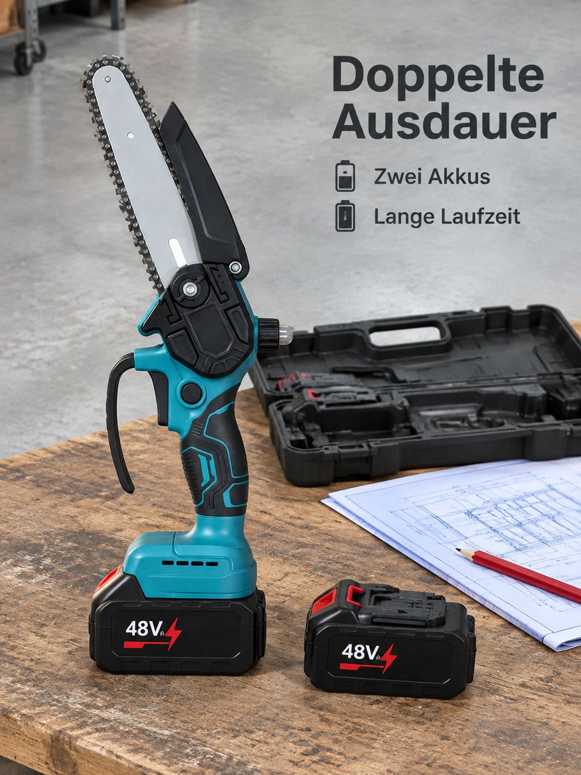 Akku-Handkettensäge für Holzbearbeitung