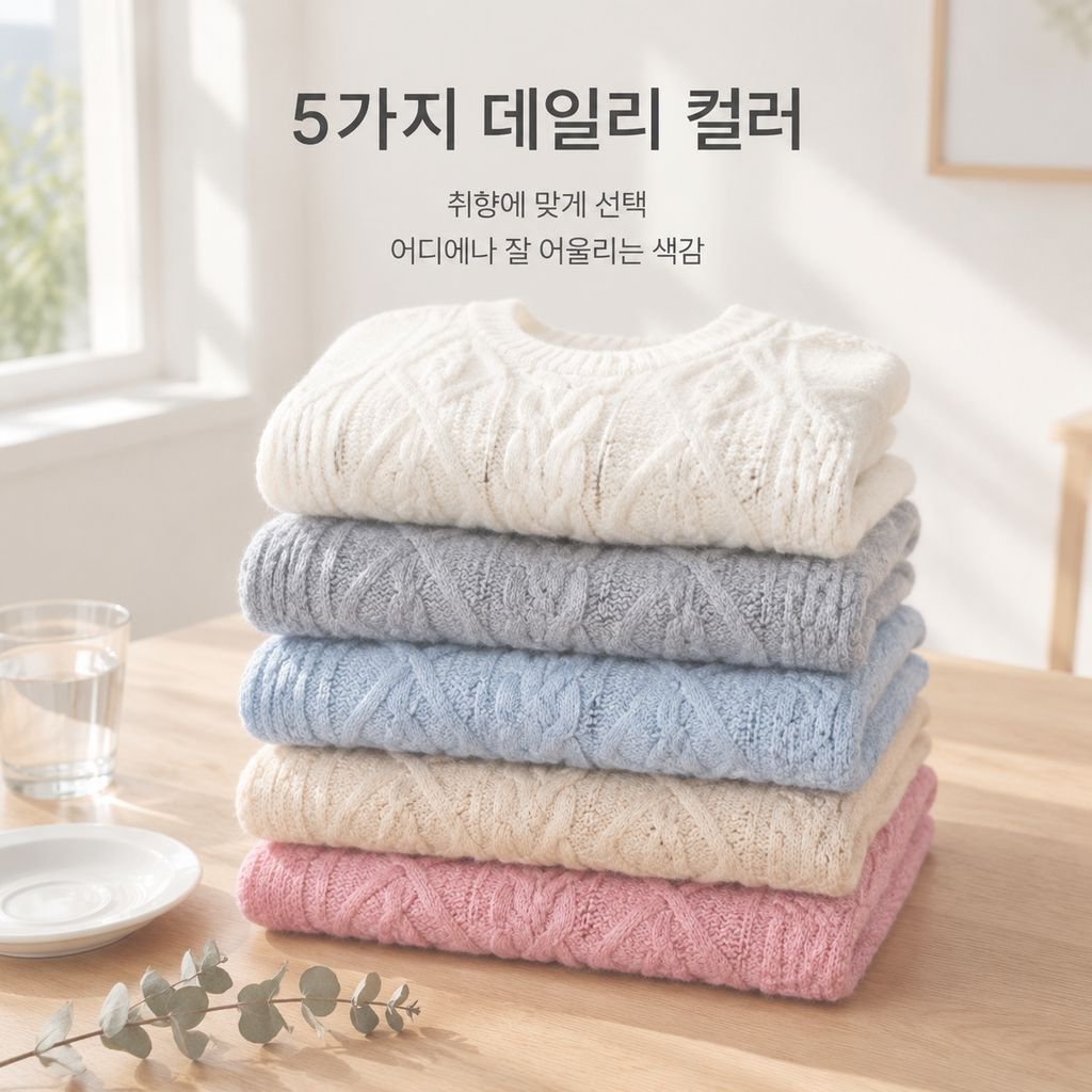 여성용 활용도 높은 루즈핏 크루넥 풀오버 스웨터