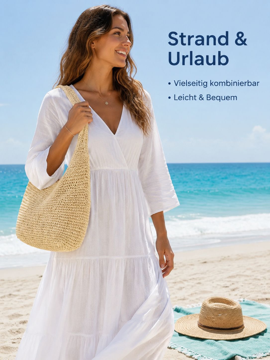 Handgefertigte gehäkelte Schultertasche, Strandtasche im Boho-Stil
