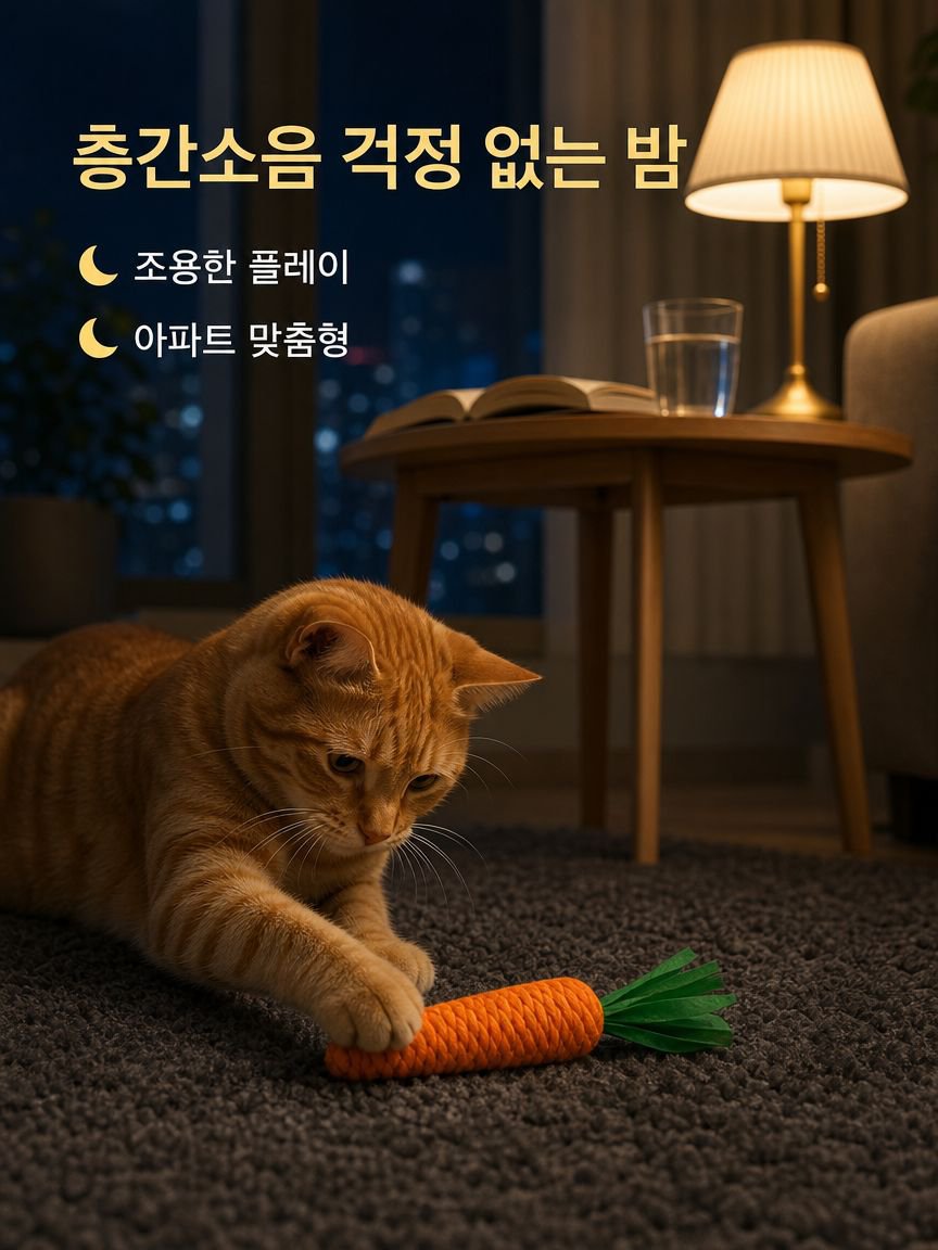 소리 나는 당근 고양이 낚싯대 장난감