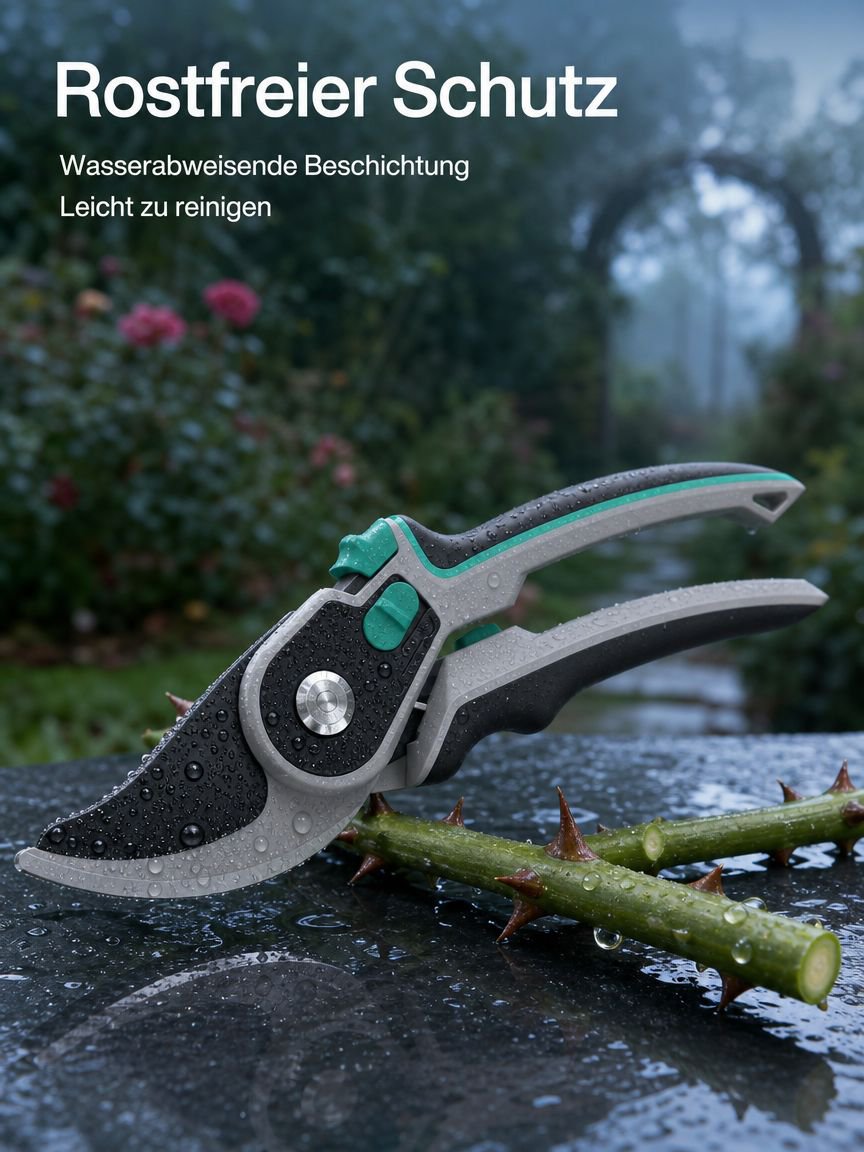 Rostresistente, zweifach verstellbare Gartenschere aus SK85 Hochkohlenstoffstahl