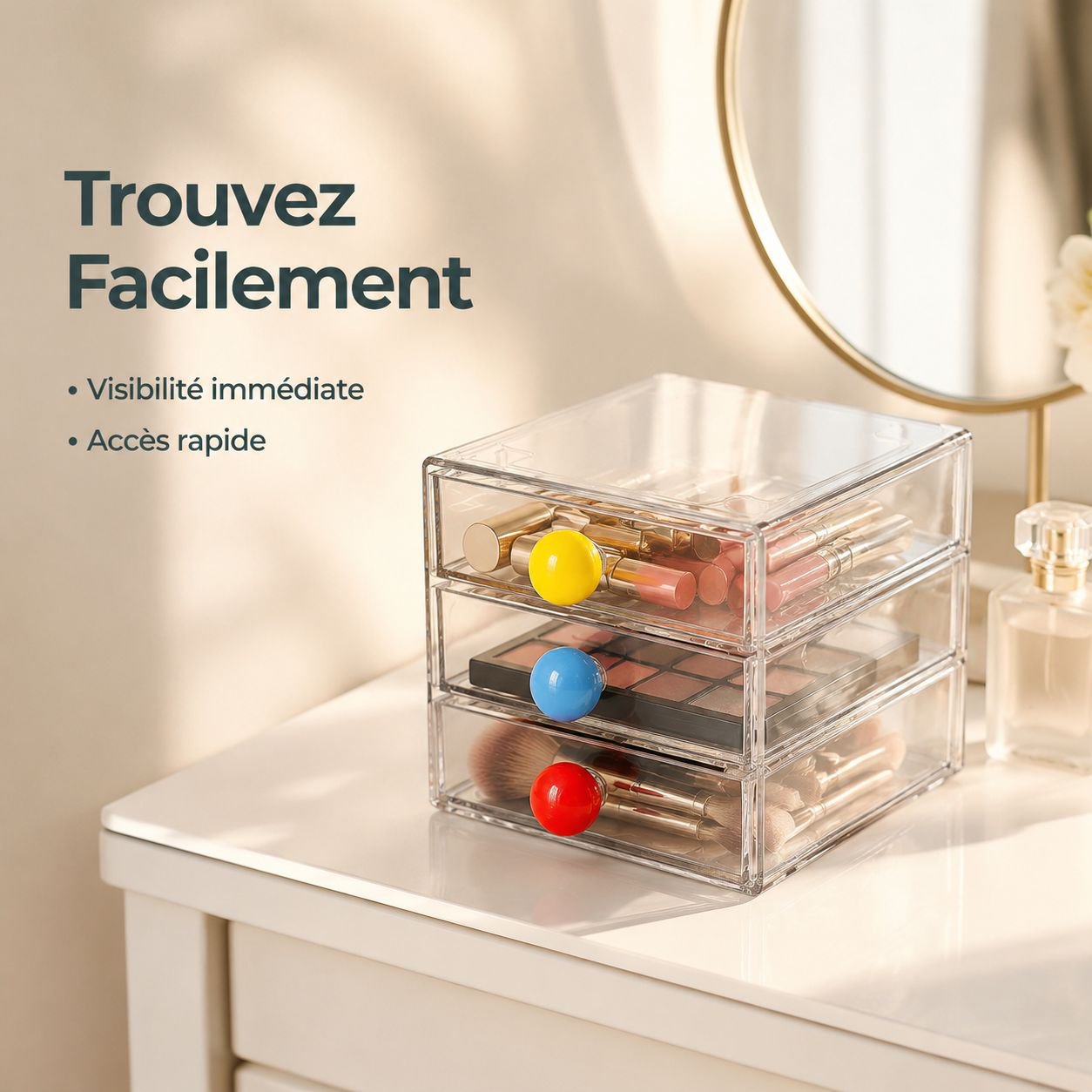 Boîte de rangement de bureau empilable à plusieurs tiroirs