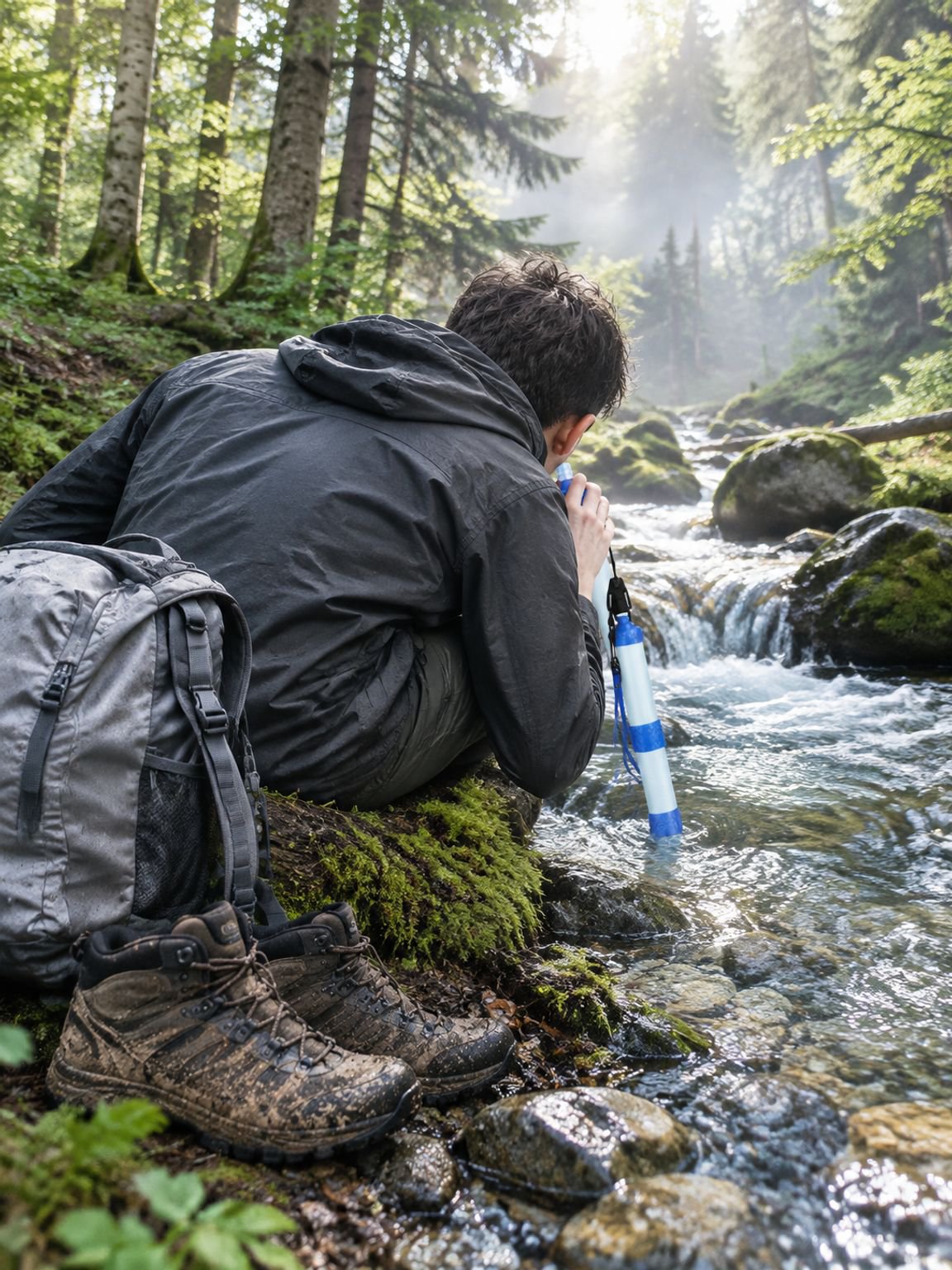 Système de filtration d’eau portable pour aventure et survie