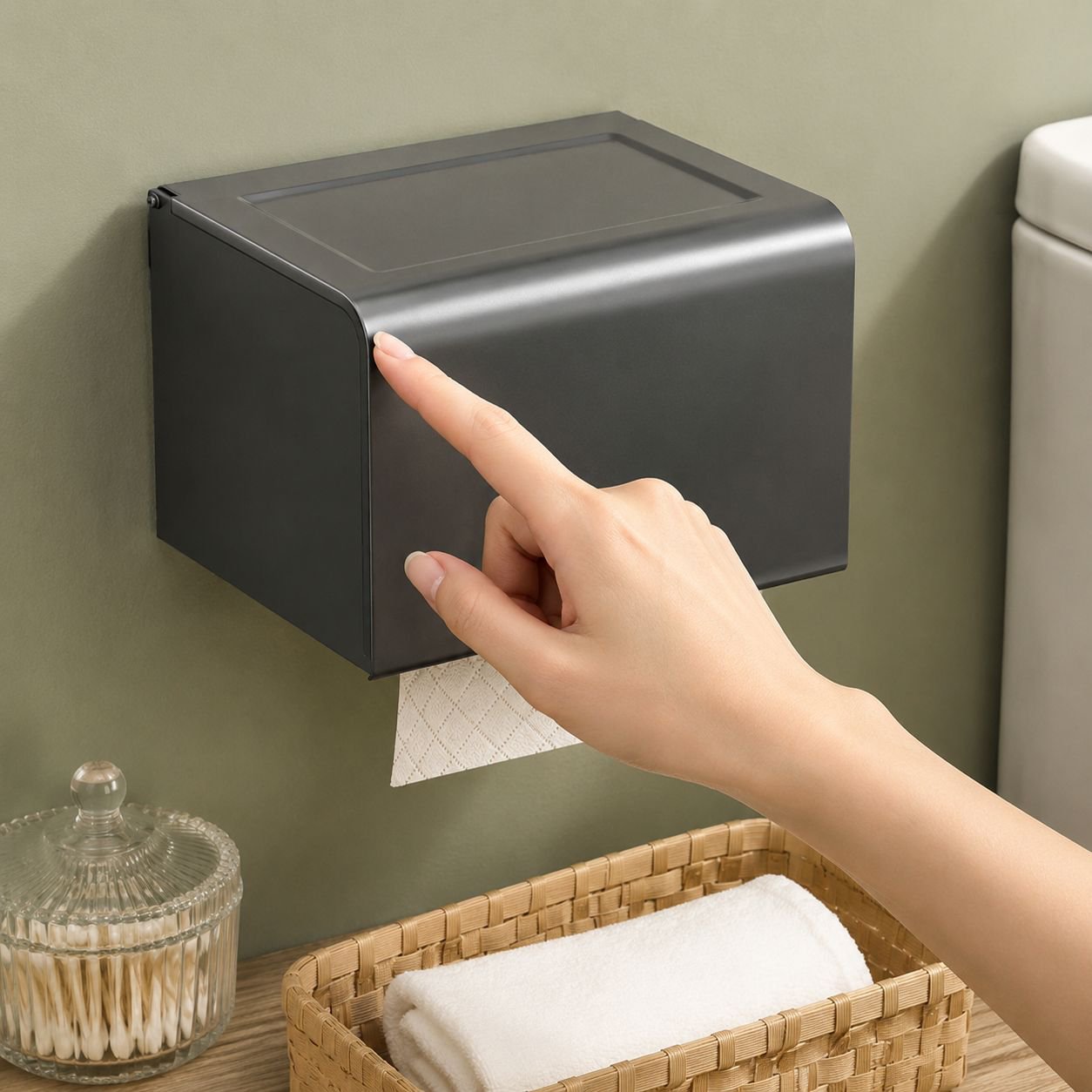 No-drill adhesive tissue holder for convenient use
