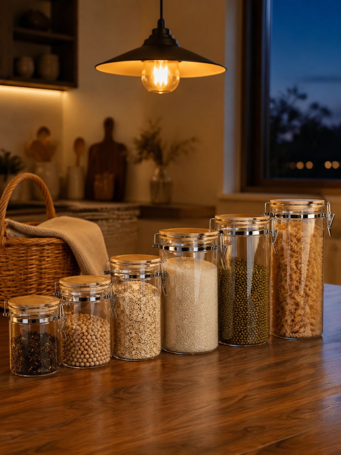 Bote de almacenamiento de cereales para despensa ordenada
