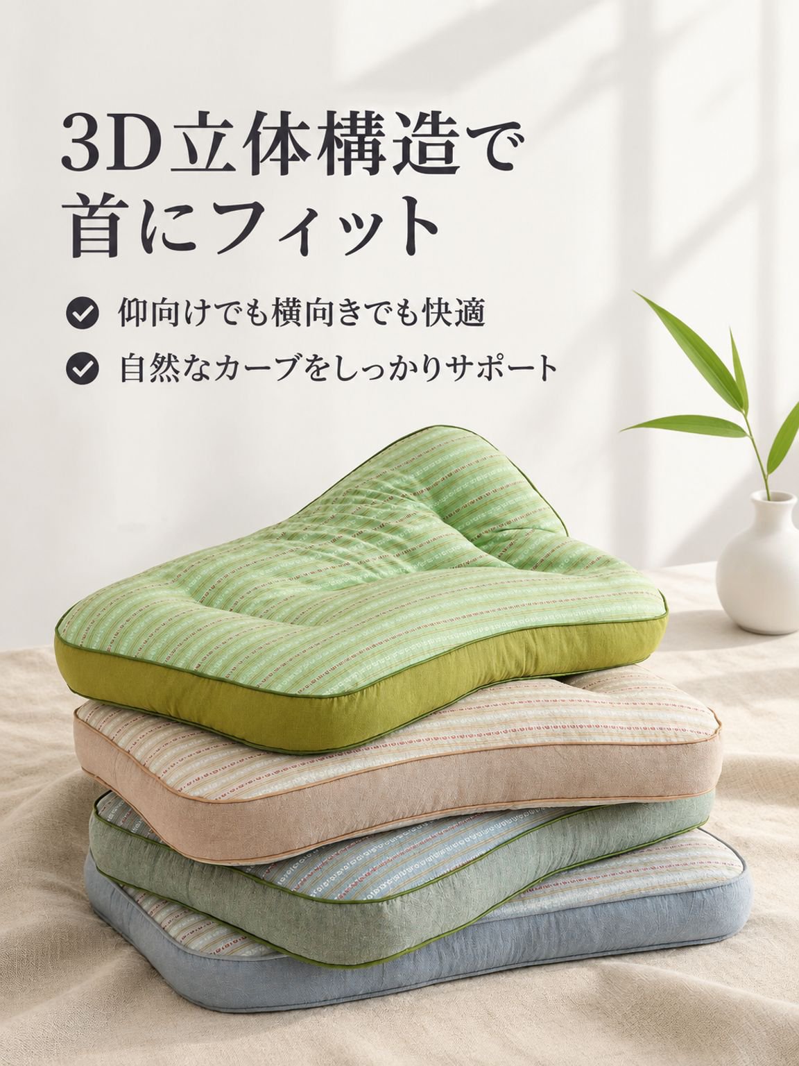 3D分区安眠そば枕