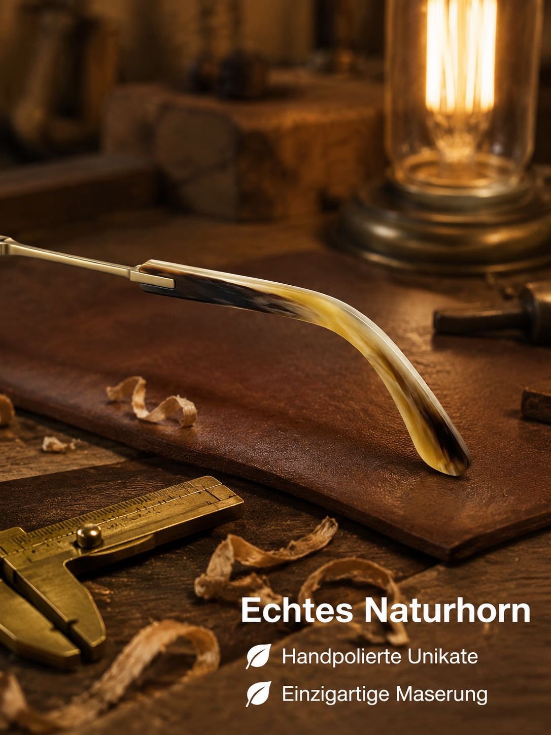 Sehkraft verbessernde Lesebrille aus Horn für Herren