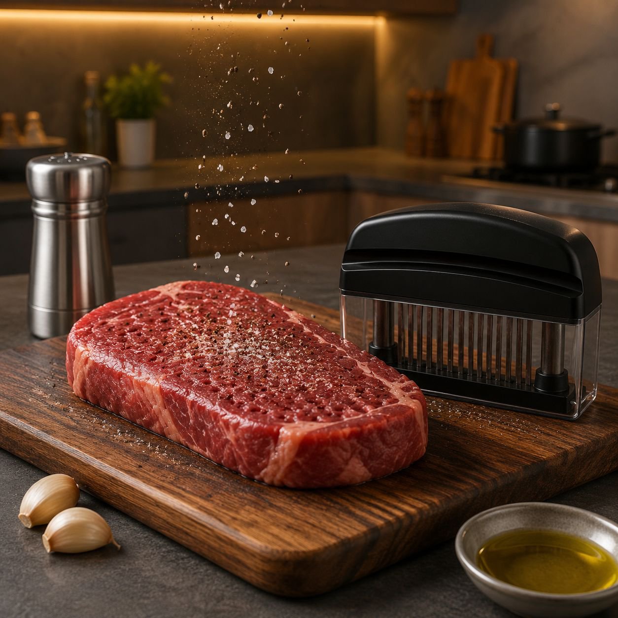 Aguja ablandadora de carne de 48 pines negra para cocina