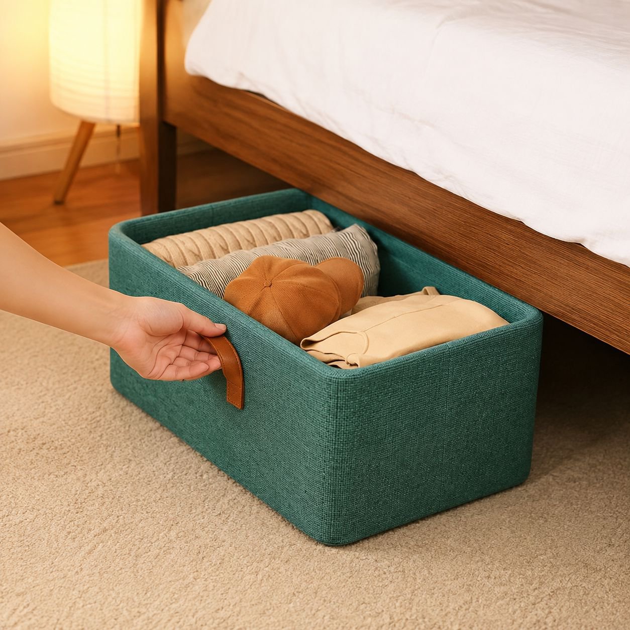 Cesta para lavandería de tela gruesa y duradera