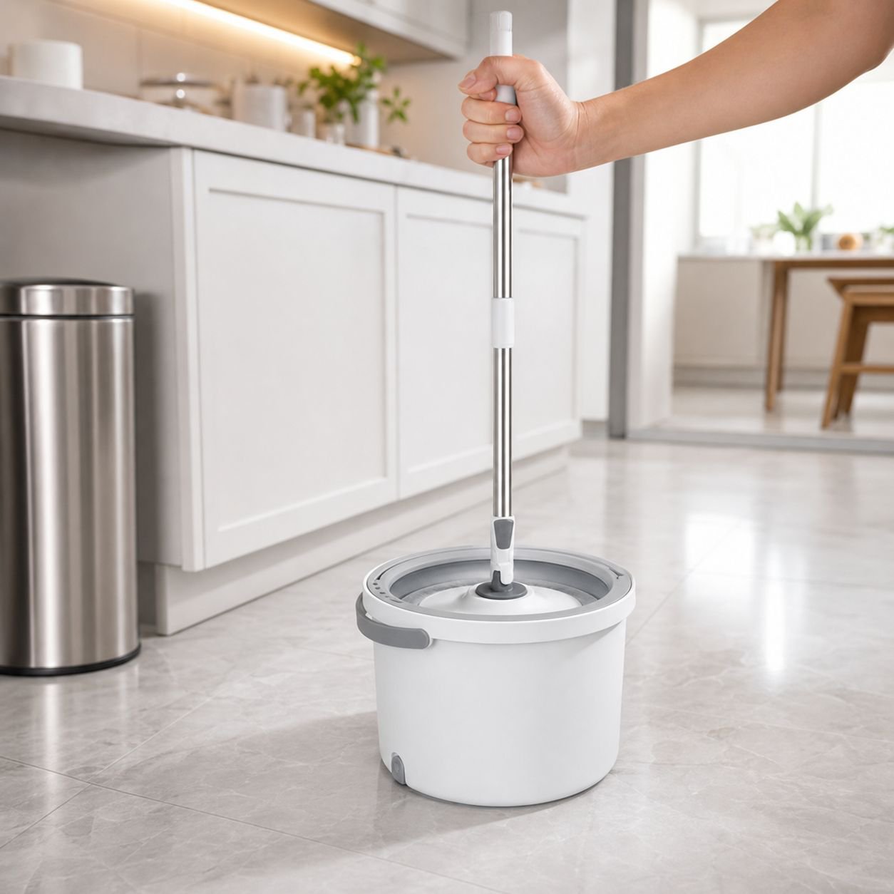 Lazy Mop and Bucket Set, Wet and Dry Separation Hands-Free Home Cleaning Tool