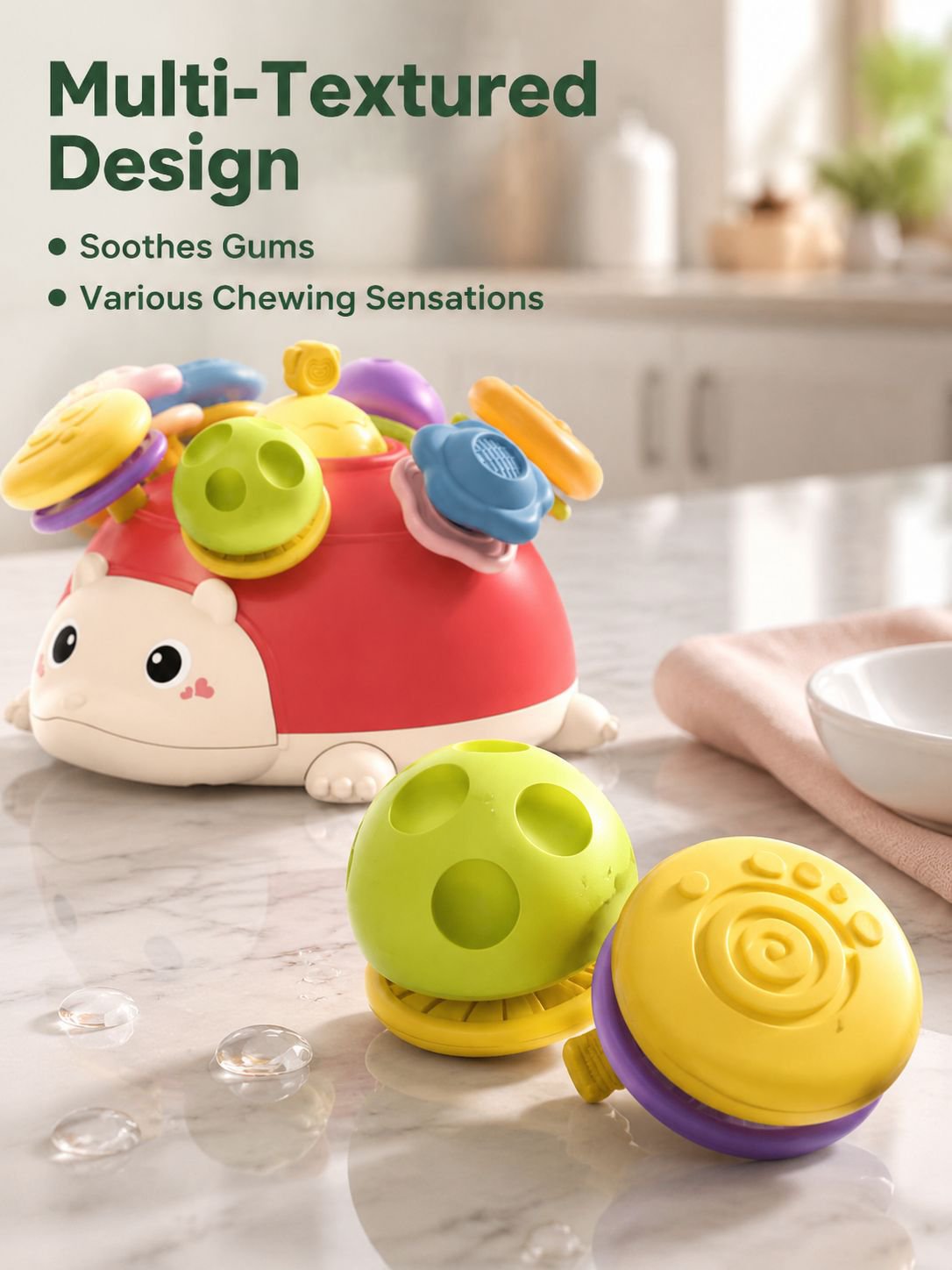  Multifunctional Rotating Hedgehog Teething Toy