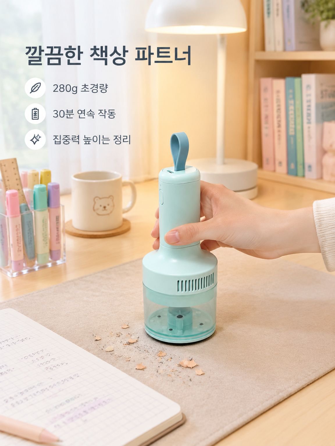 강력 흡입 지우개 가루·연필심 부스러기 청소기