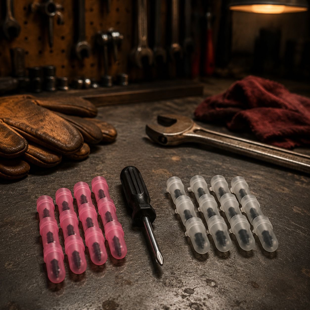 Durable vacuum tire repair tool set