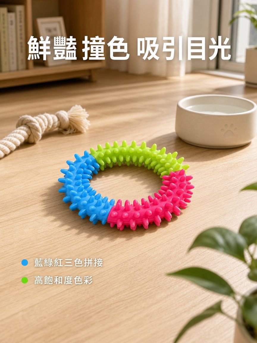 狗狗啃咬橡膠玩具