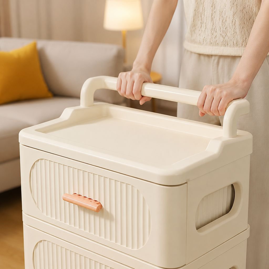 Chariot de rangement compact avec plusieurs tiroirs