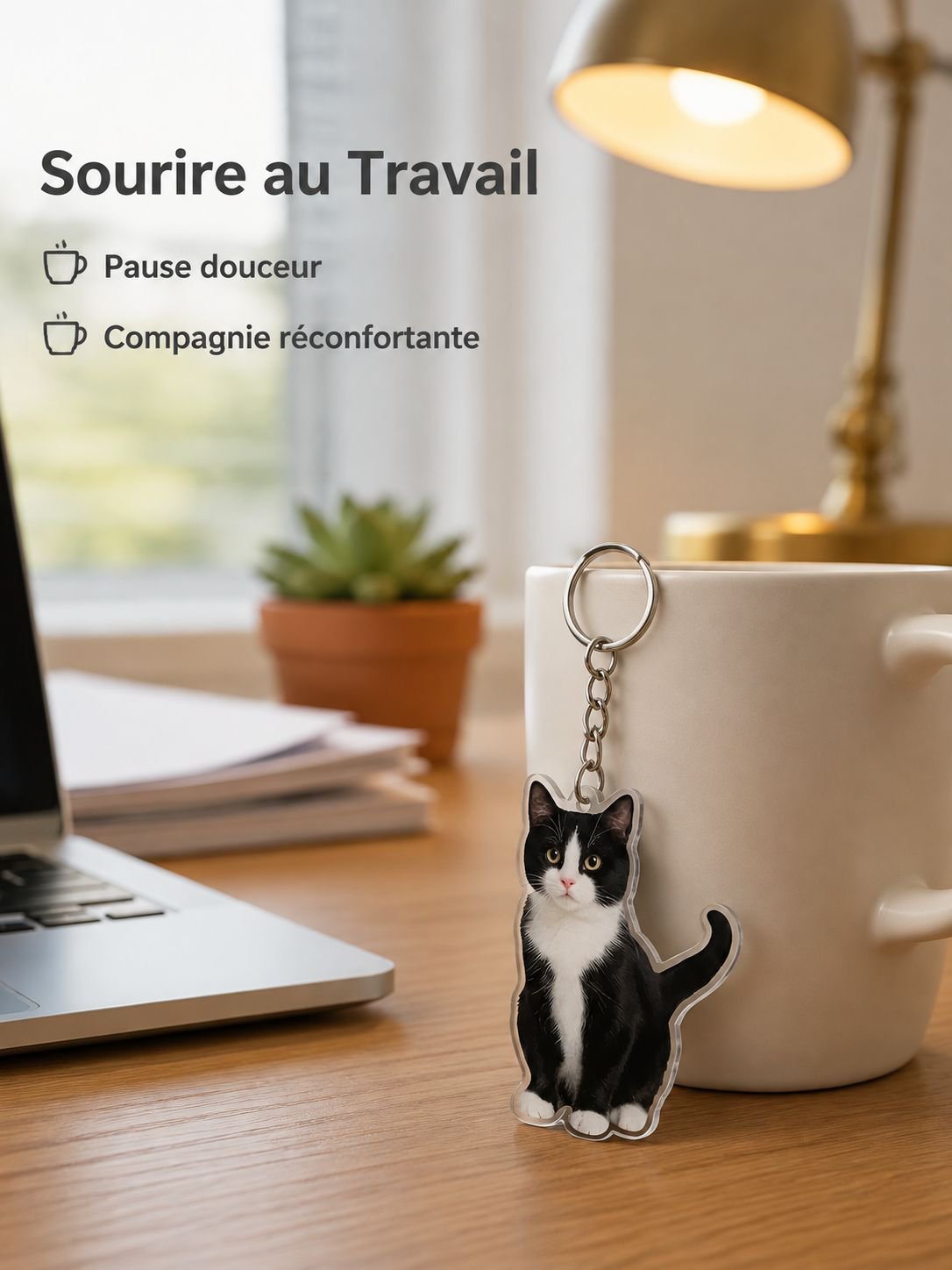 Idée-cadeau avec pendentif décoratif photo de chat