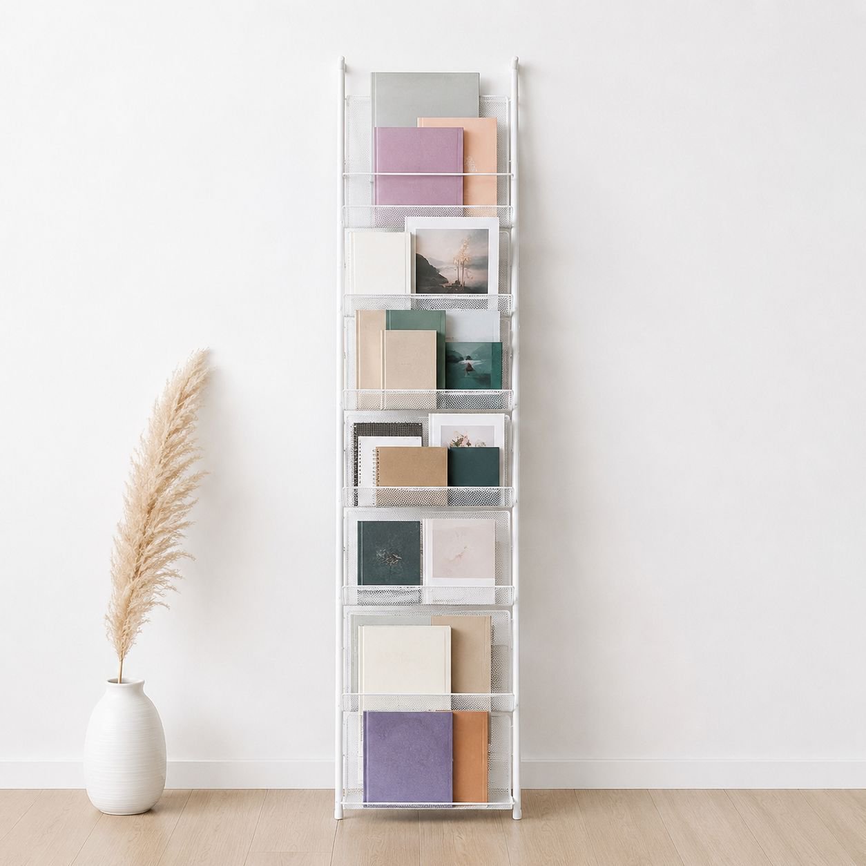 Multifunctional Newspaper and Magazine Display Rack holding magazines