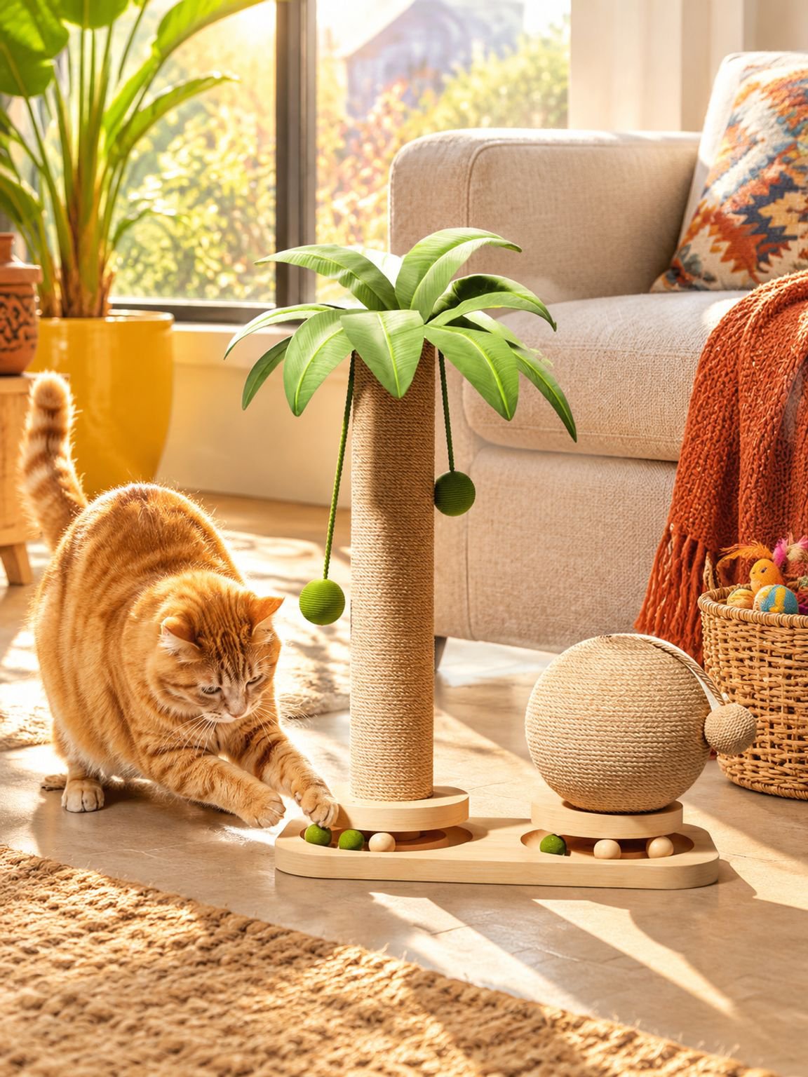 Katzenbaum mit Palmen-Design