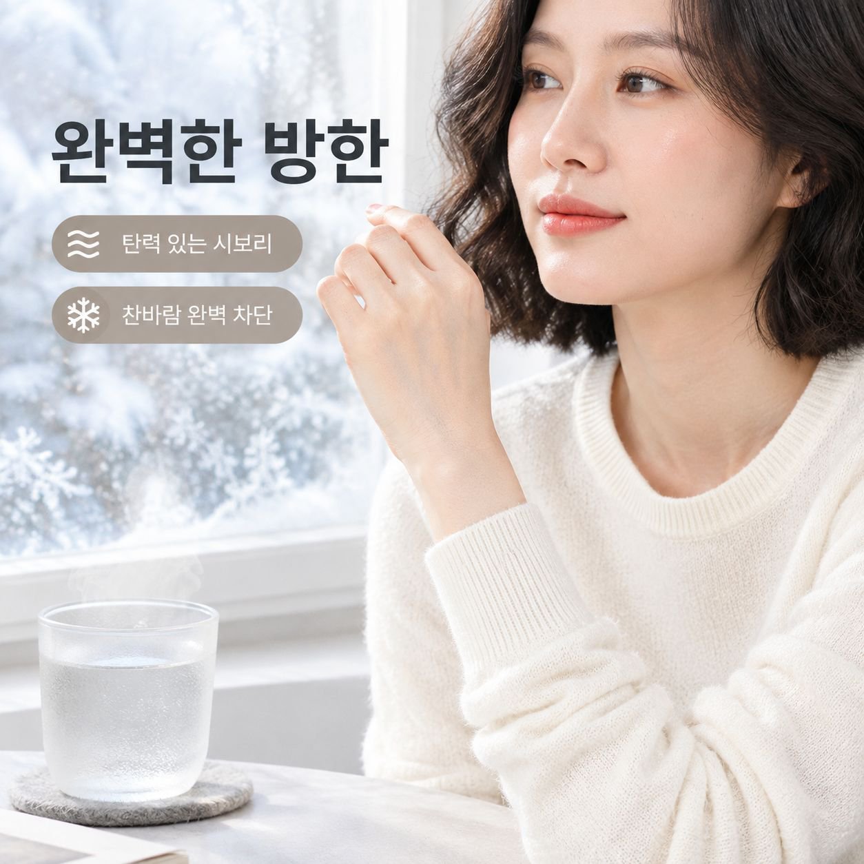 여성용 크루넥 긴팔 스웨터
