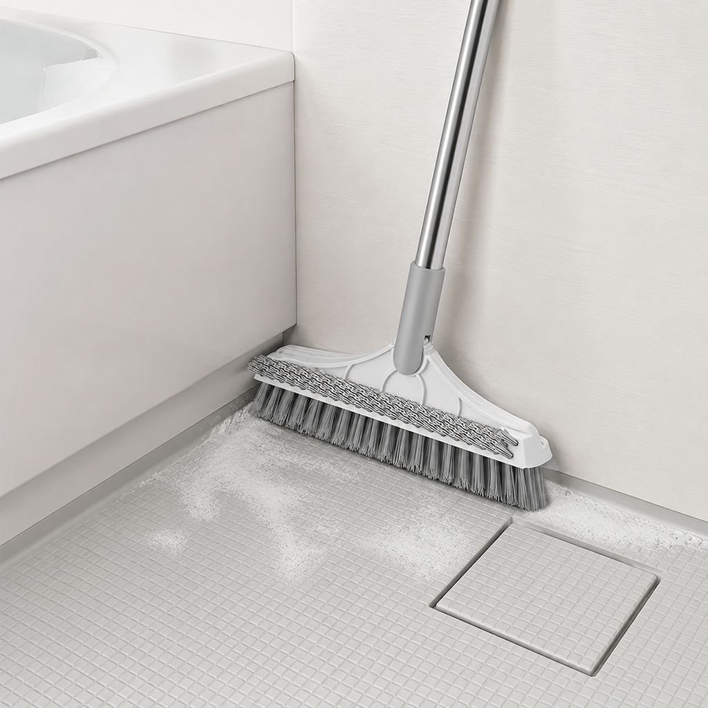 壁面掃除に最適なフロアブラシの使用例