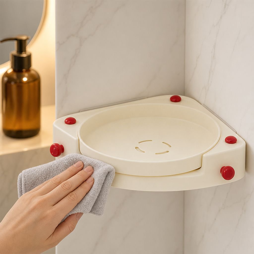 Badezimmerregal mit Aufbewahrung für Shampoo und Duschgel