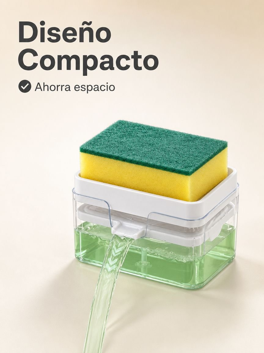 Dispensador automático de jabón multifuncional, fácil de presionar, ideal para limpieza de cocina