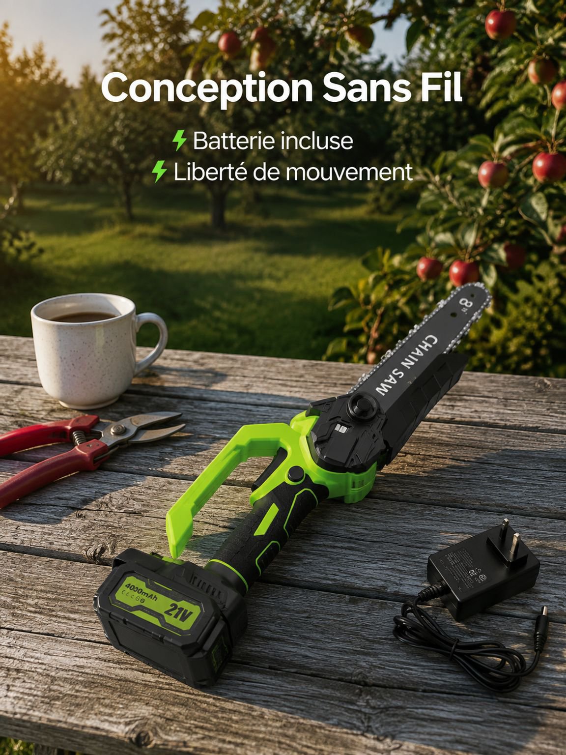 Scie manuelle à branches 8 pouces pour jardinage et menuiserie