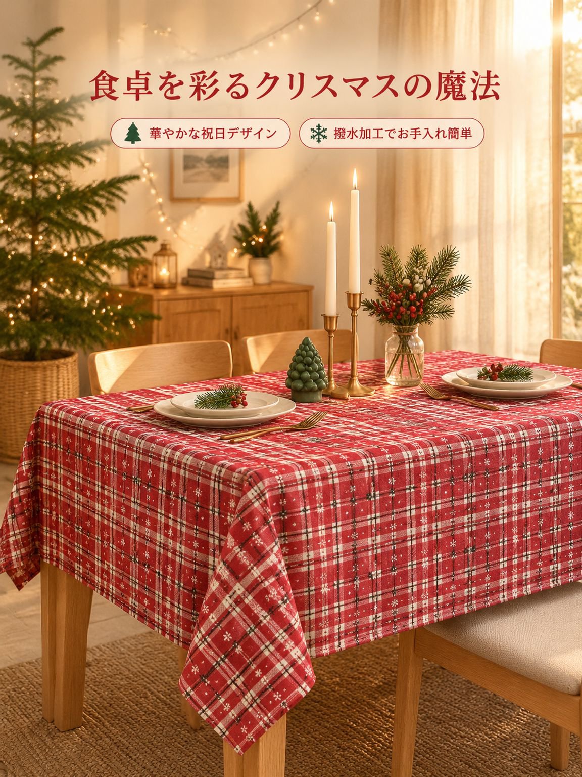 クリスマス用テーブルクロス
