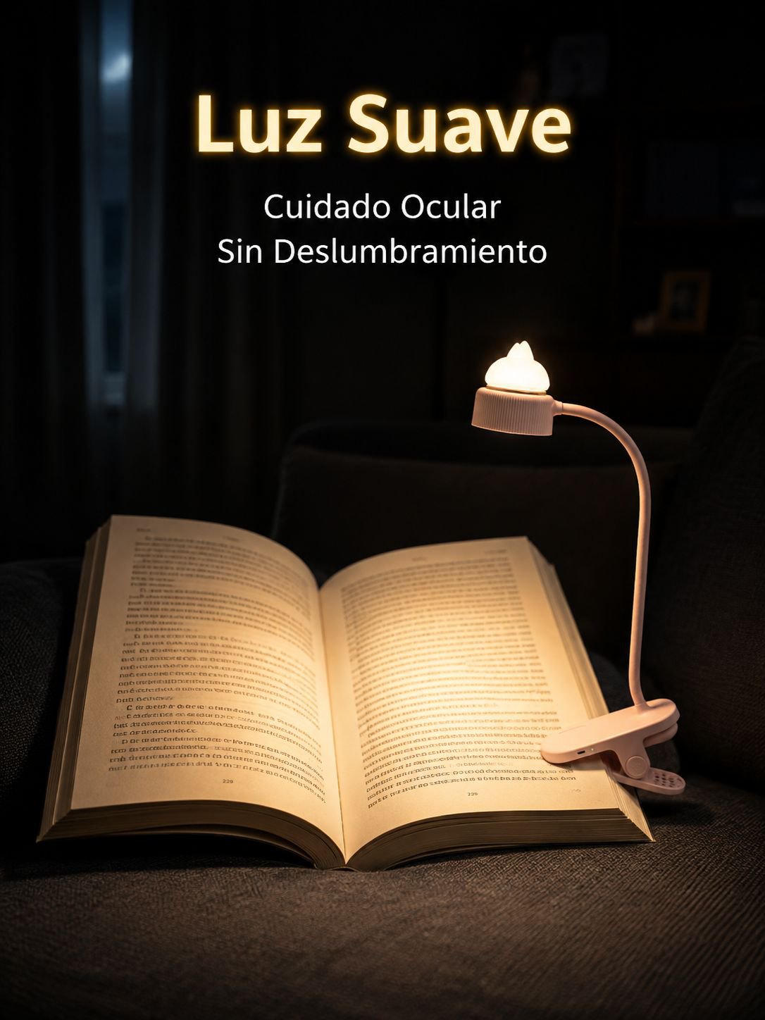 Lámpara de lectura inalámbrica con clip