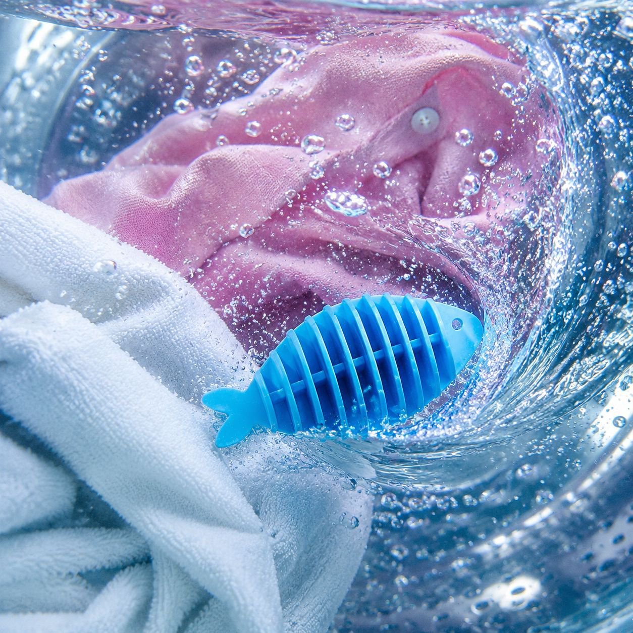 Close-up of stain remover laundry ball