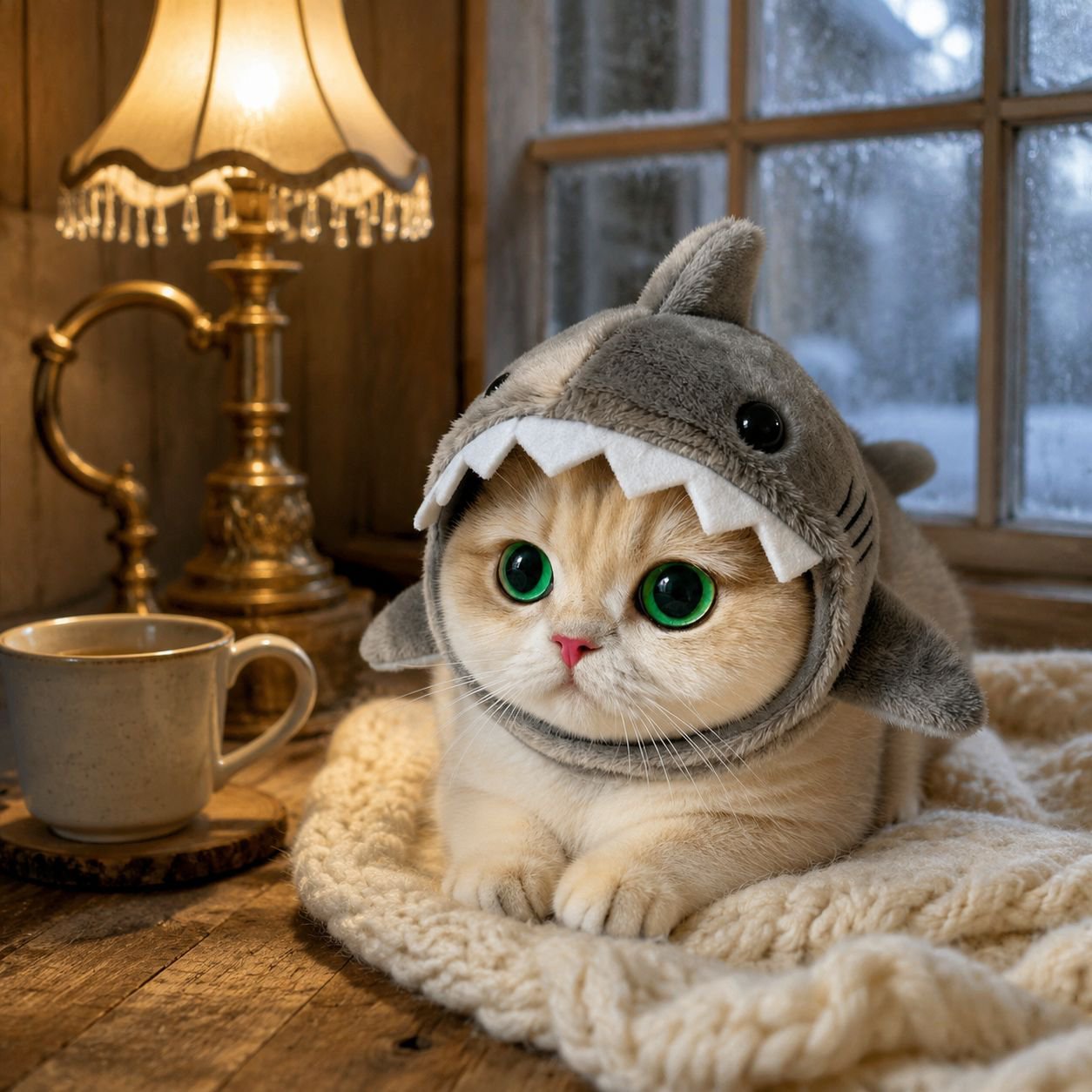 Pet headband, cat and shark, winter warm plush puppy hat, cute cartoon headband