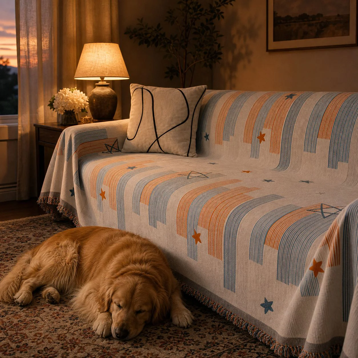 Double-sided Chenille Sofa Cover