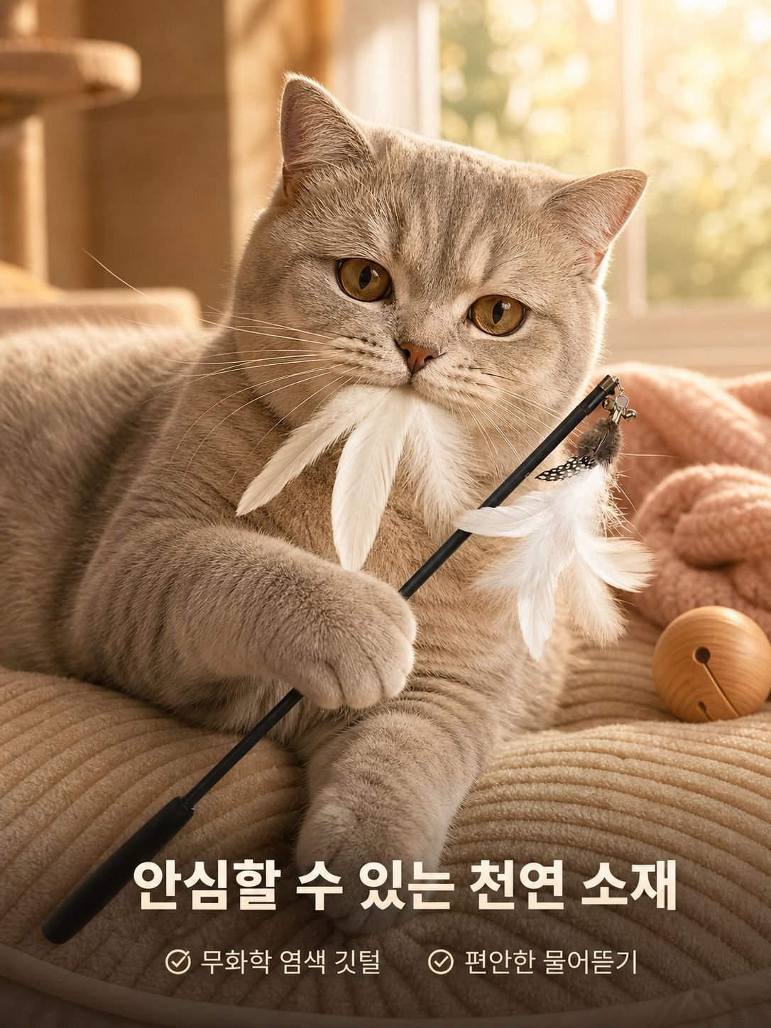 튼튼한 고양이 스프링 장난감 막대