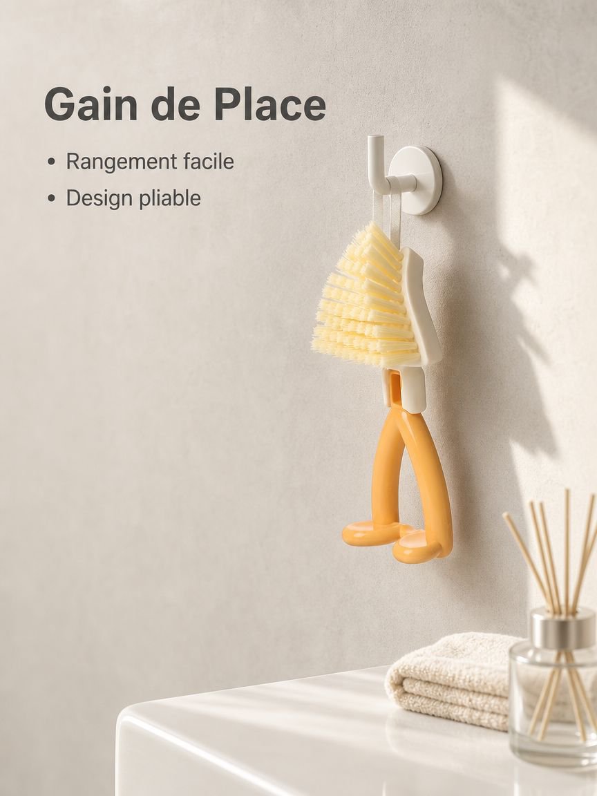 Brosse de nettoyage triangulaire pliable sans angle mort