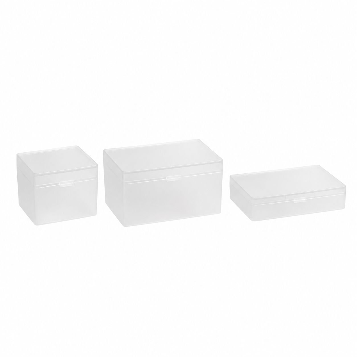 Boîte de rangement en plastique transparent givré, boîte pour petits objets