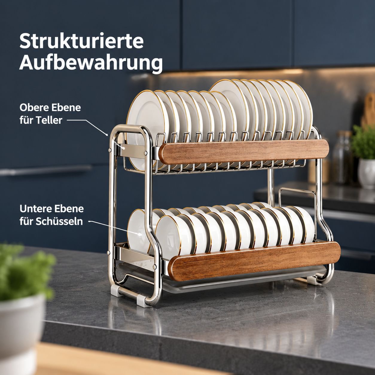 Küchen-Abtropfgestell für Stäbchen und Besteck
