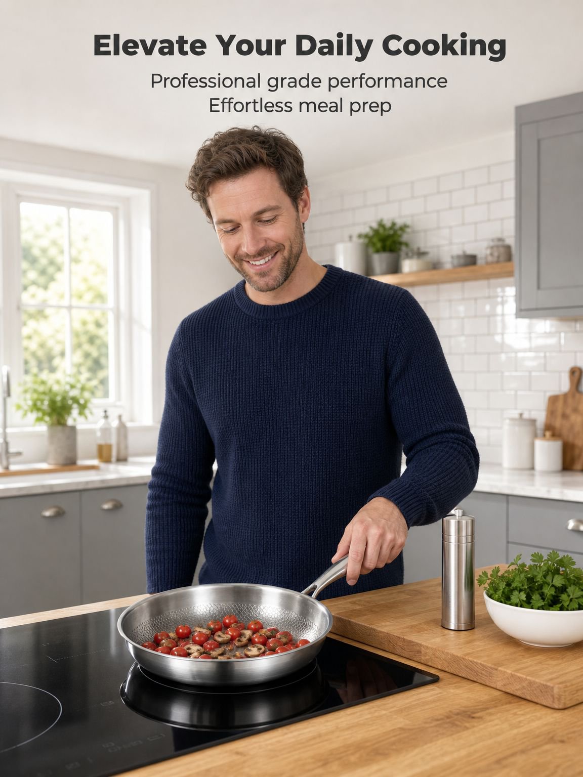 Uncoated Non-Stick Frying Pan
