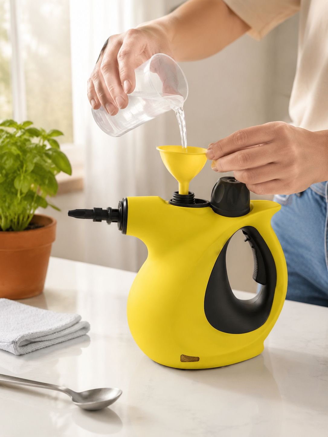 Vapor limpiando campana extractora de cocina